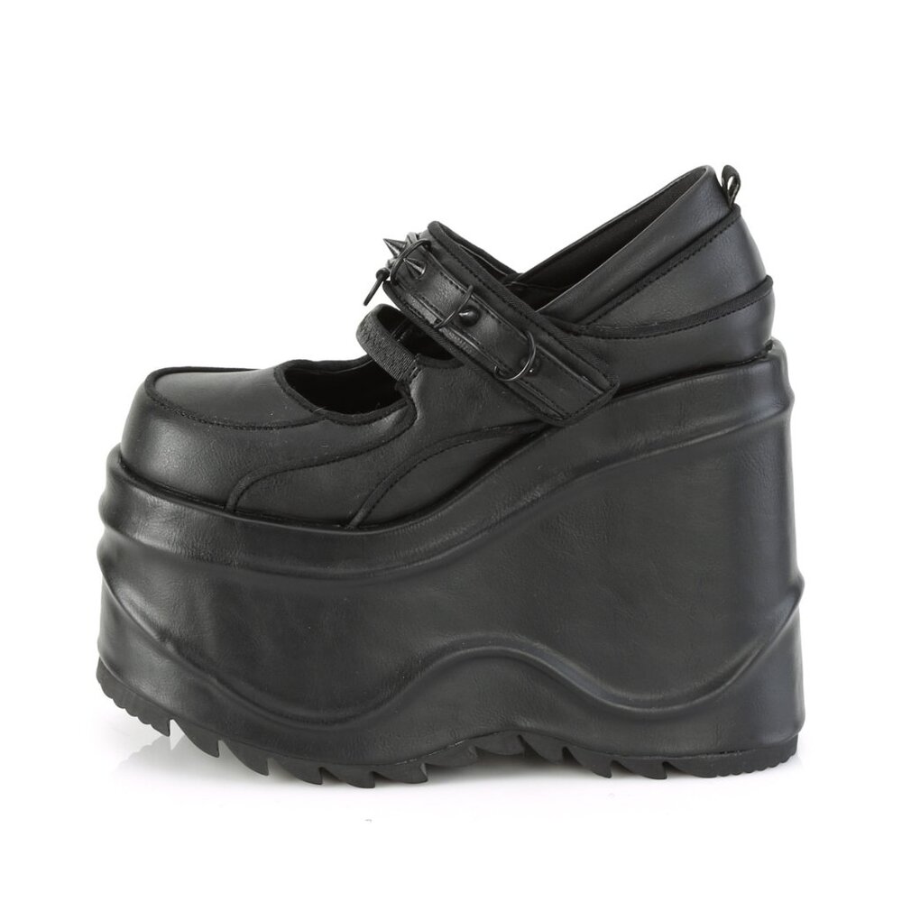 Demonia Wave 48 Black Platform Maryjane Shoes - Picture 4 of 4
